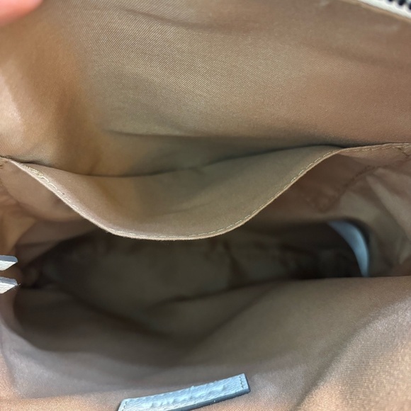 NWT Loume Crossbody Bag Cream Gold-Tone Hardwar Pebbled Faux Leather Nylon Strap - Picture 11 of 16